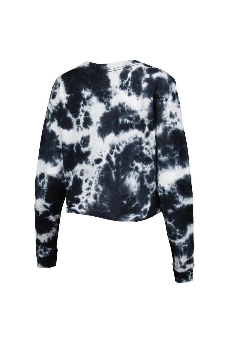 Women's New Era Black Chicago Bulls Tie Dye Cropped Long Sleeve T-Shirt, Alternate, color, Black