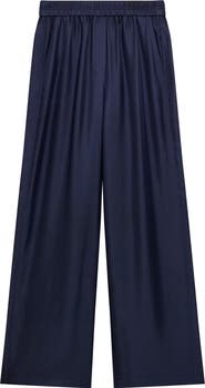 Theory Wide Leg Silk Pants