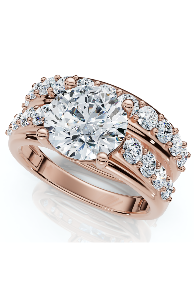 Certified 2 1/2Ct Diamond Engagement Wedding Ring Set 1, Main, color, 14k Rose Gold