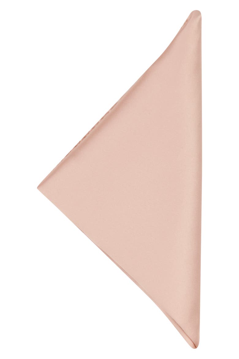 Men's Solid Satin Pocket Square, Alternate, color, PALE BLUSH