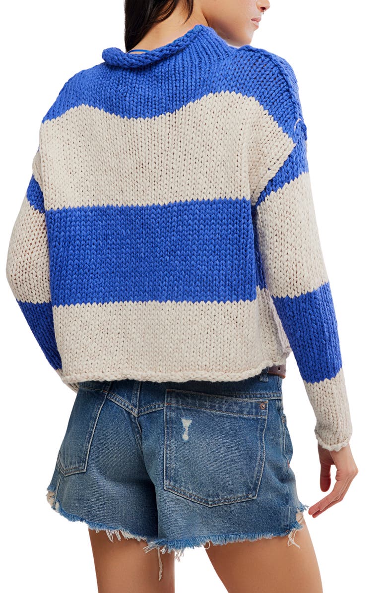 Free People Rugby Stripe Sweater, Alternate, color, Blue
