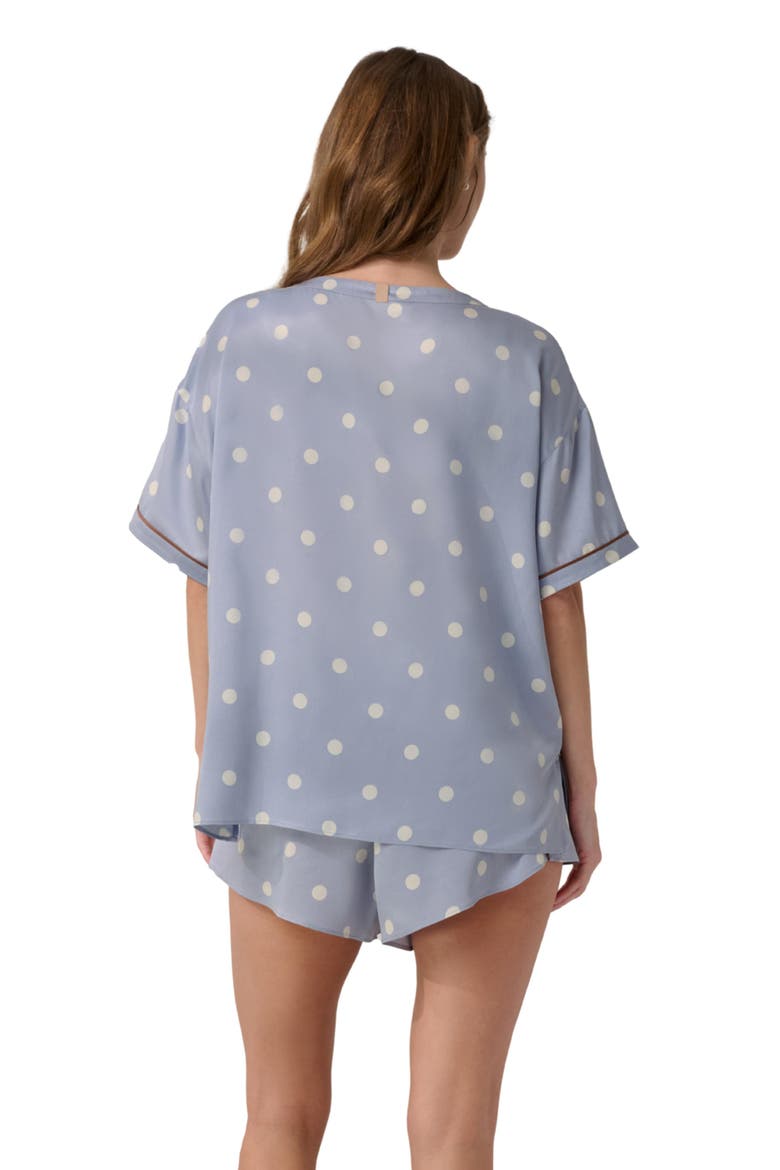 Washable Silk Short Pajamas, Alternate, color, RIVIERA DOT/ ICED COFFEE