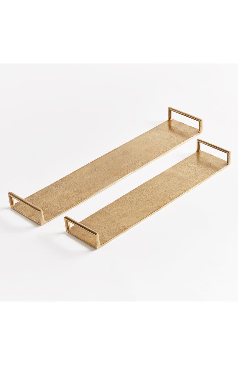 Napa Home & Garden Elora Decorative Narrow Trays Set of 2, Main, color, Gold