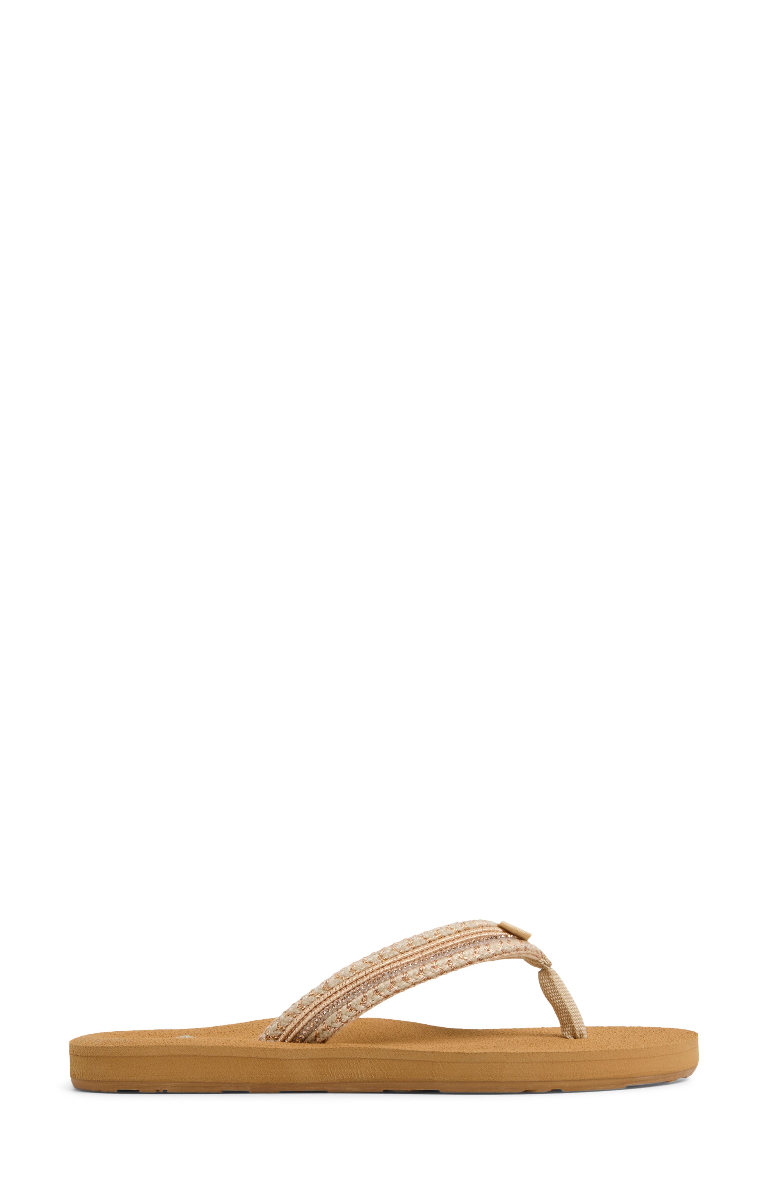 Embellished Flip Flop, Alternate, color, ROSE GOLD