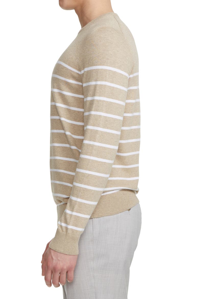 Cedar Stripe Organic Cotton Sweater, Alternate, color, CAMEL