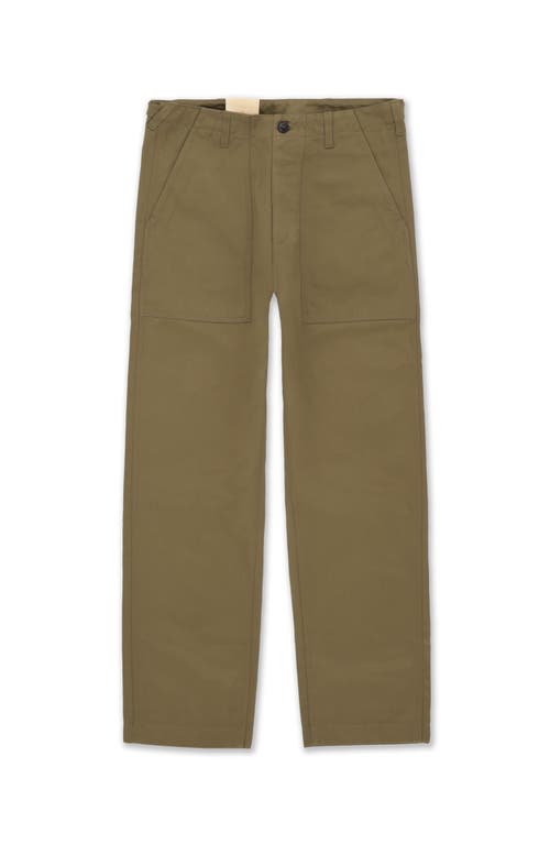 Fortela Newfatigue Heavyweight Cotton Gabardine Fatigue Pants In Green