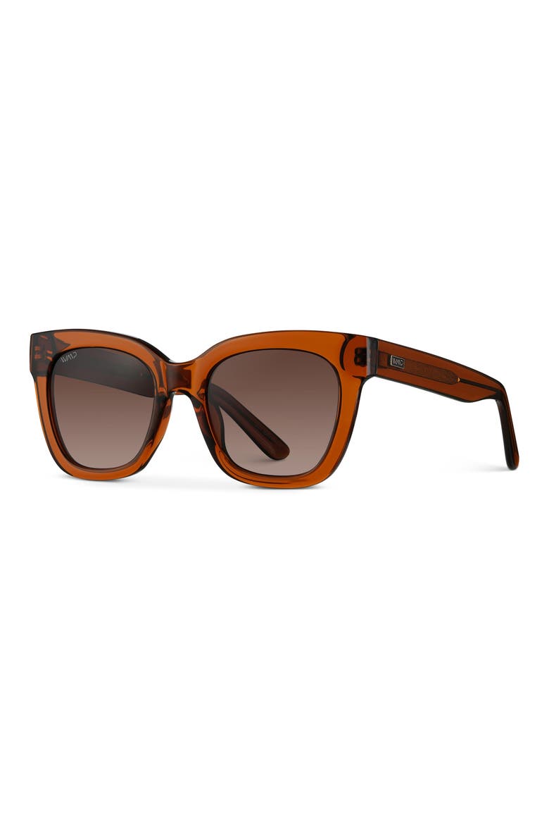 Stormi - 50mm Cat-Eye Polarized Sunglasses, Alternate, color, Crystal Chestnut Brown