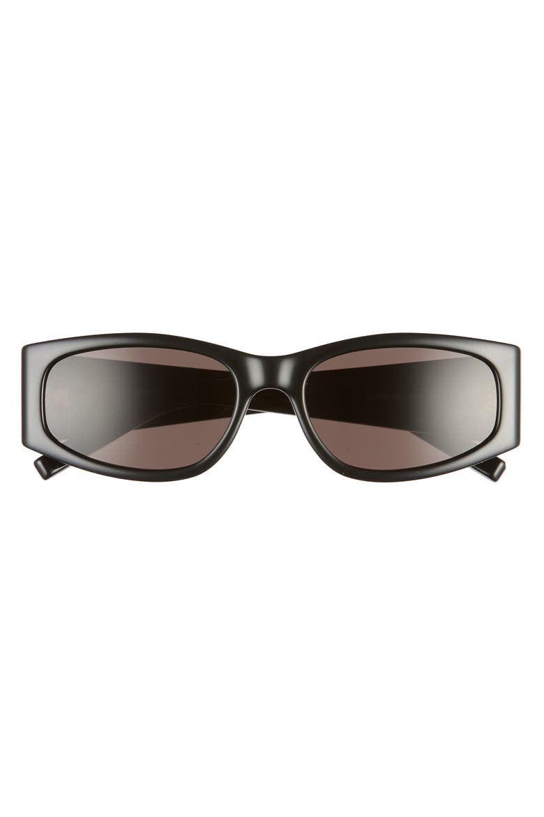 55mm Rectangular Sunglasses, Alternate, color, SHINY BLACK/ BLACK