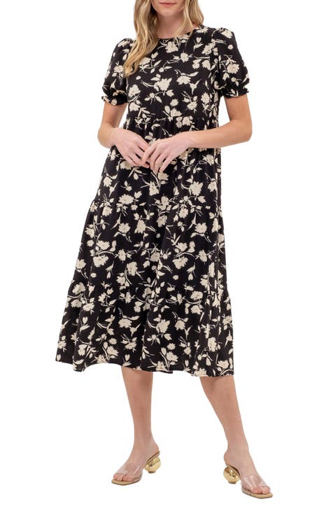 Floral Tiered Midi Dress