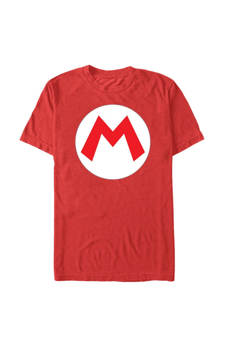 NINTENDO Men's Nintendo Mario Circle Icon  Graphic T-Shirt, Main, color, Red