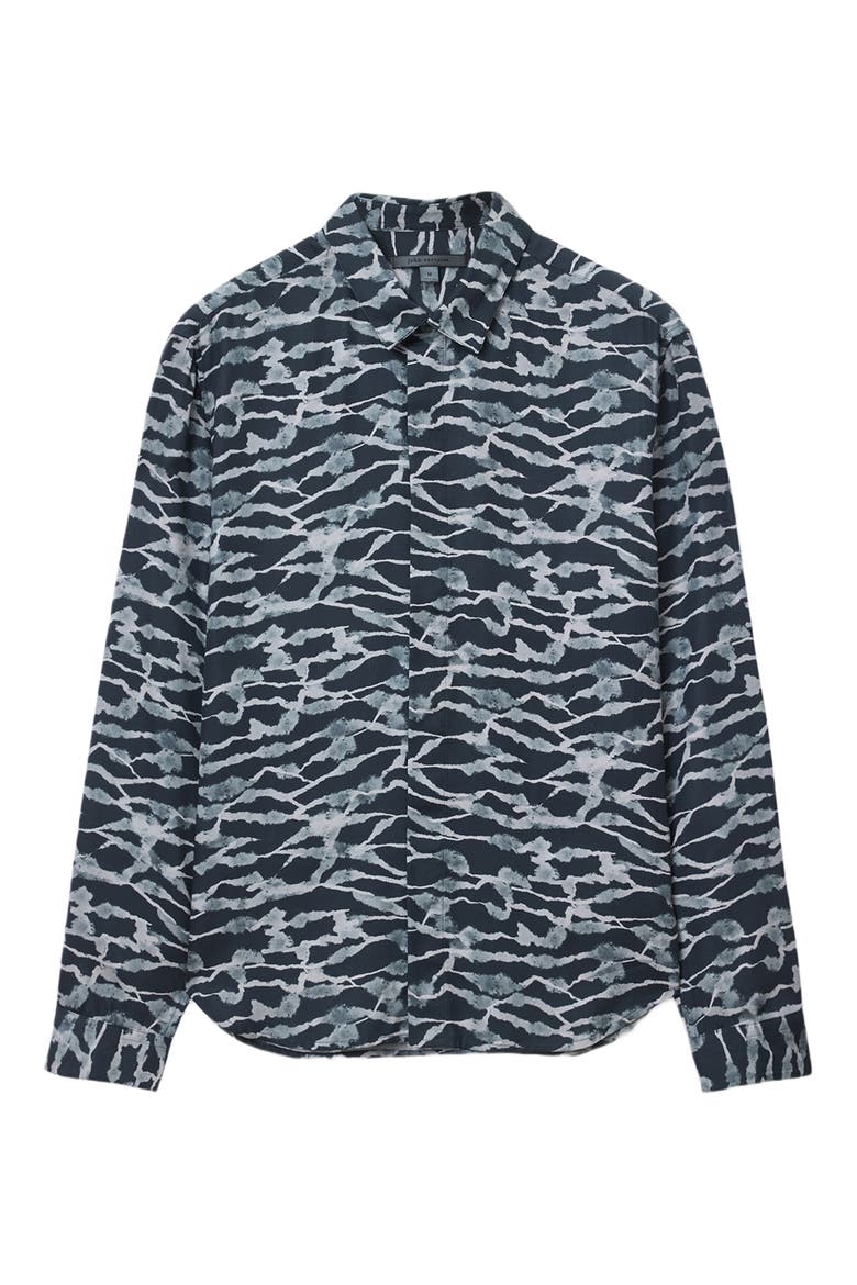 Rodney Abstract Print Modal Button-Up Shirt, Alternate, color, BLACK