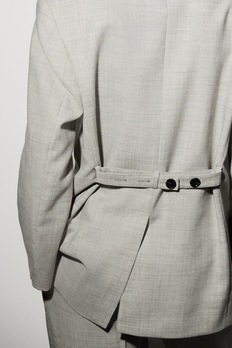 Structured Wool-Blend Blazer, Alternate, color, TAUPE MELANGE