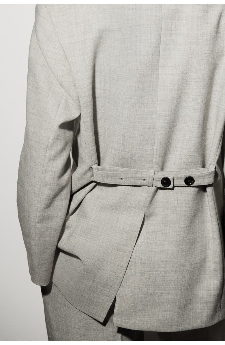 COS Structured Wool-Blend Blazer, Alternate, color, Taupe Melange