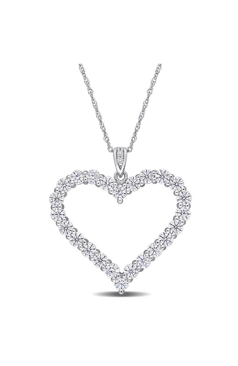 Julianna B. 2-2/5 CT DEW Moissanite Heart Necklace, Main, color, Sterling Silver