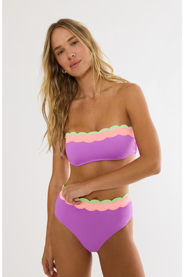 Sybil Scallop Colorblock Bikini Top, Alternate, color, RADIANT WAVE COLORBLOCK