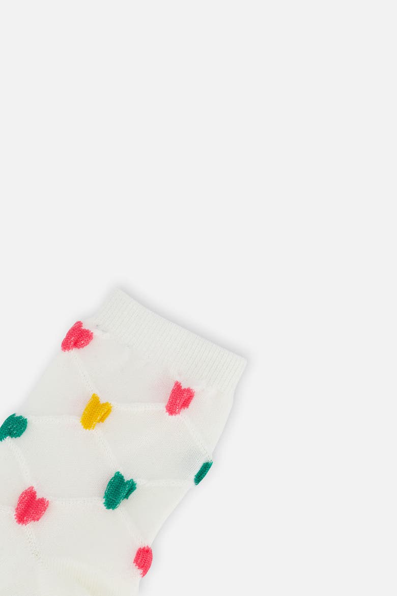Three Pair Heart Ribbed Cuff Stretch Socks, Alternate, color, Dark Blue, Pink and Beige