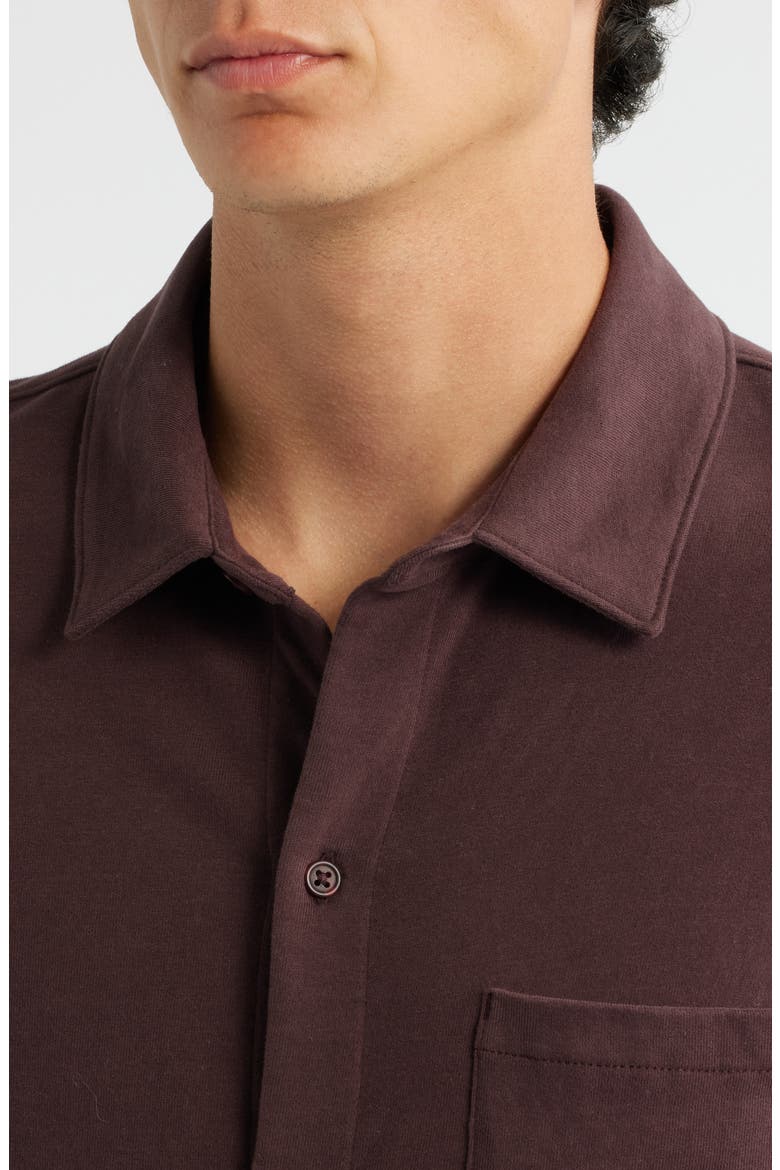 Sueded Knit Button-Up Shirt, Alternate, color, PORT