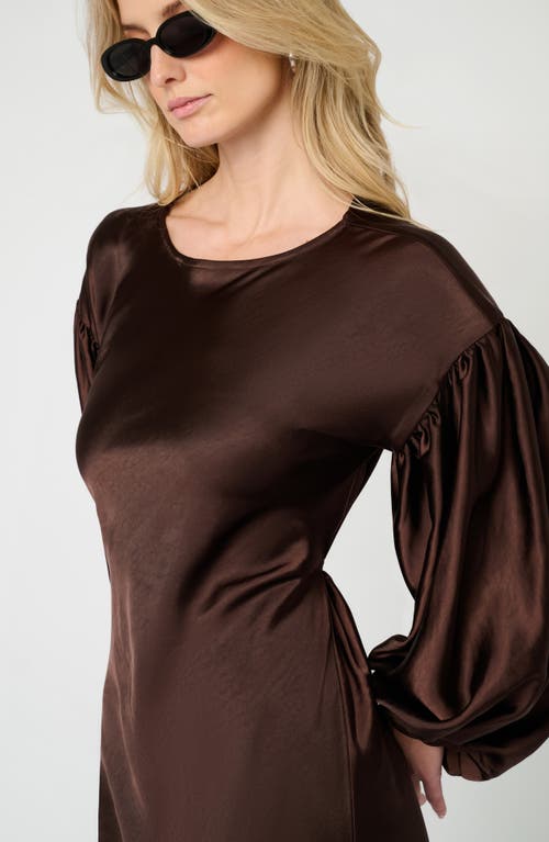 Weworewhat Balloon Sleeve Satin Maxi Dress