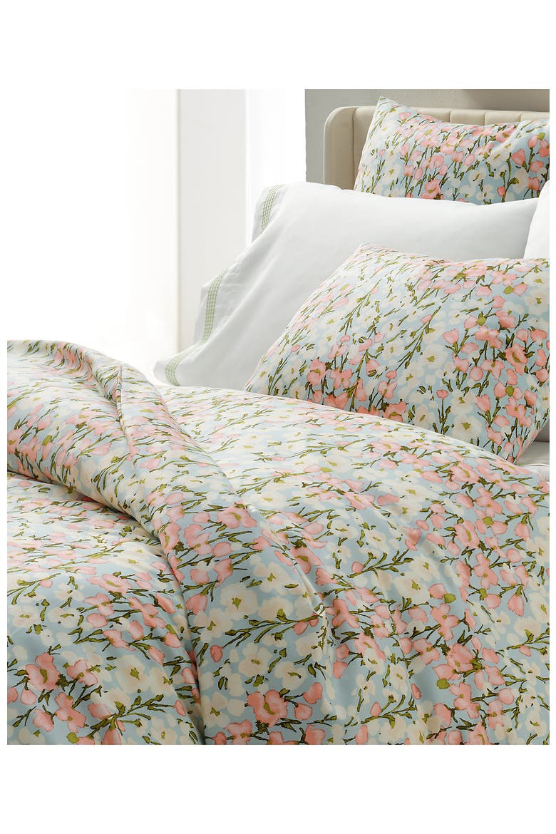700 Thread Count Luxe Sateen Egyptian Cotton No Iron Bed Pillow Sham, Alternate, color, Aqua Breeze Floral