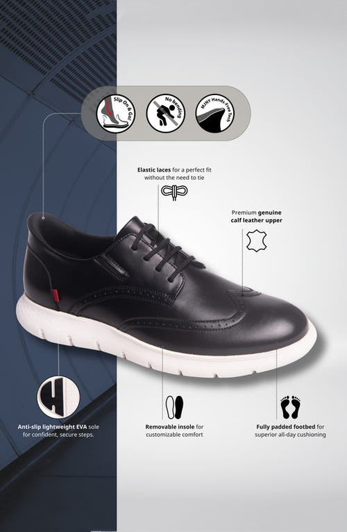 Marc Joseph New York Barnes Ave Hands Free Technology Lightweight Leather Wingtip Oxford In Black