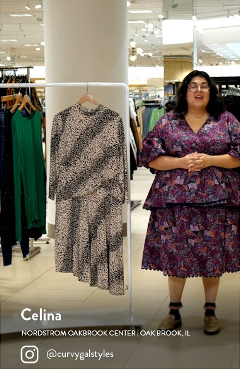 Draped Long Sleeve Midi Dress, sales video thumbnail