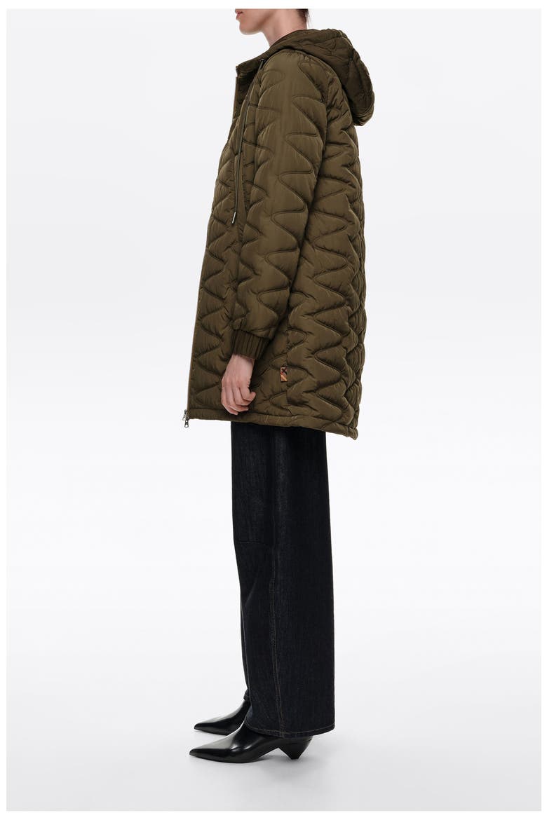 Mid-length Puffer Jacket, Alternate, color, KHAKI