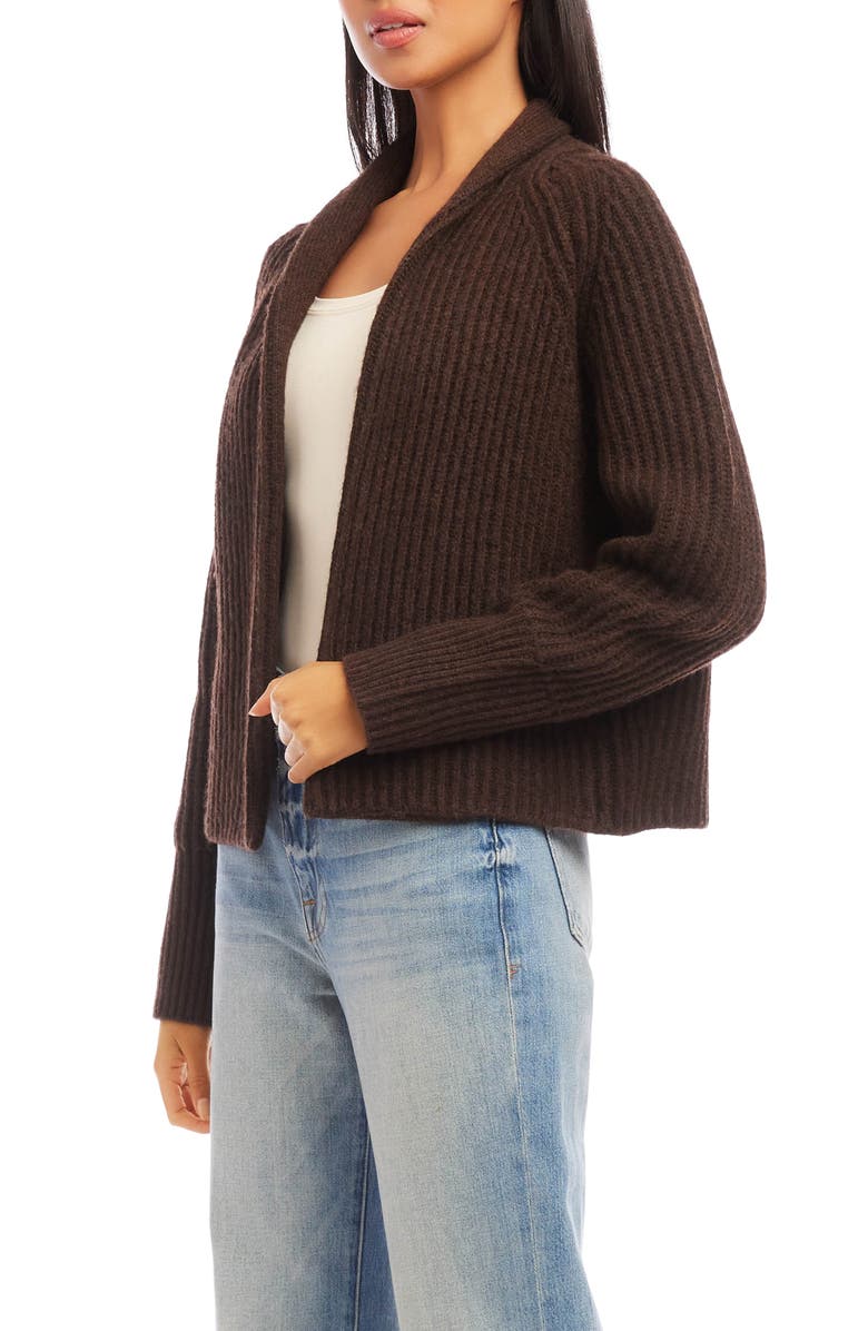 FIFTEEN TWENTY Ribbed Open Front Crop Cardigan, Alternate, color,