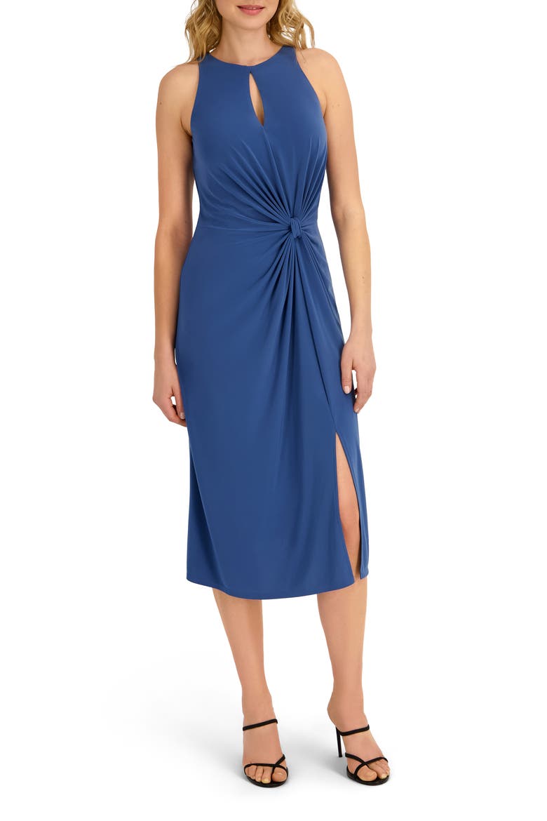 Jersey Halter Midi Dress, Main, color, TRUE NAVY