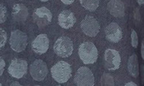 Apny Polka Dot Button-up Tunic In Indigo