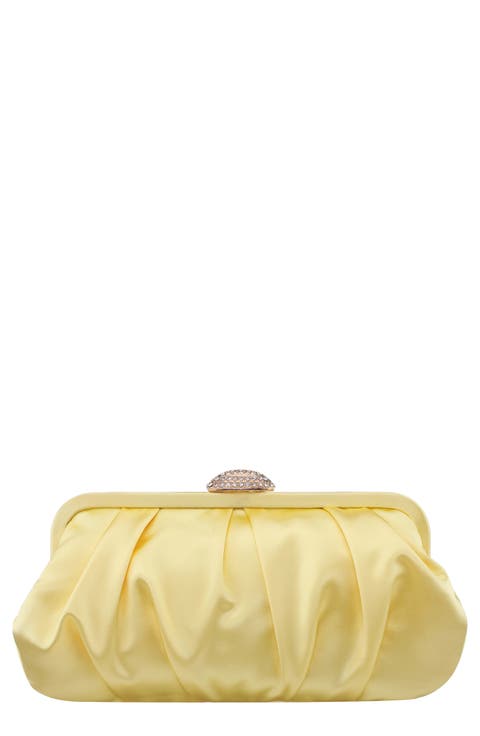 Concord Pleated Satin Frame Clutch