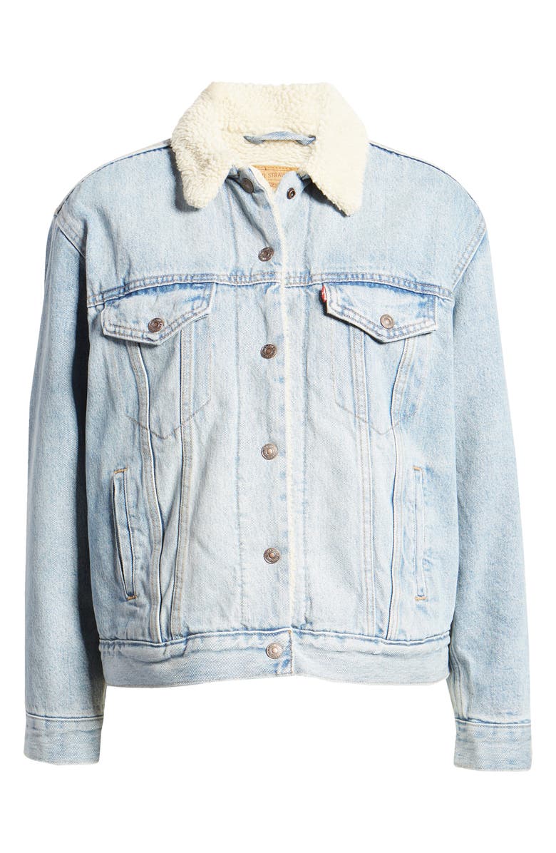 Levi's<sup>®</sup> Levis<sup>®</sup> Ex-Boyfriend Faux Shearling Lined Denim Jacket, Alternate, color, 