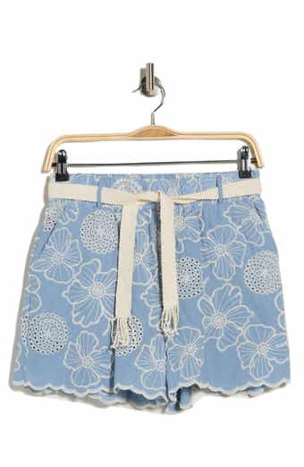 ELIE ELIE TAHARI Eyelet Embroidered Shorts