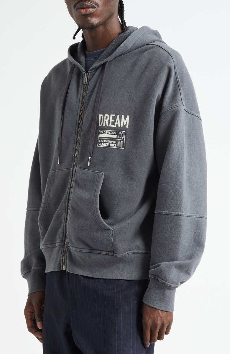 Golden Goose Gender Inclusive Journey Zip Graphic Hoodie, Alternate, color, Mix Anthracite