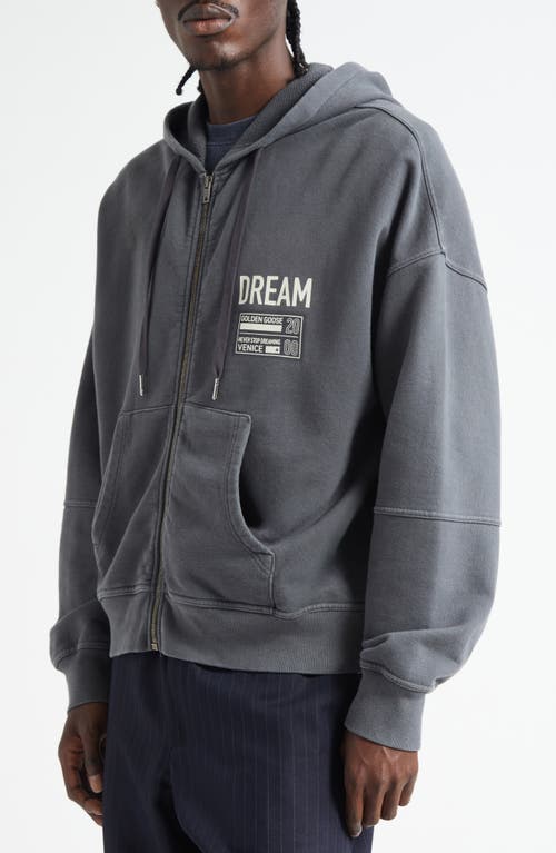 Golden Goose Gender Inclusive Journey Zip Graphic Hoodie In Gray