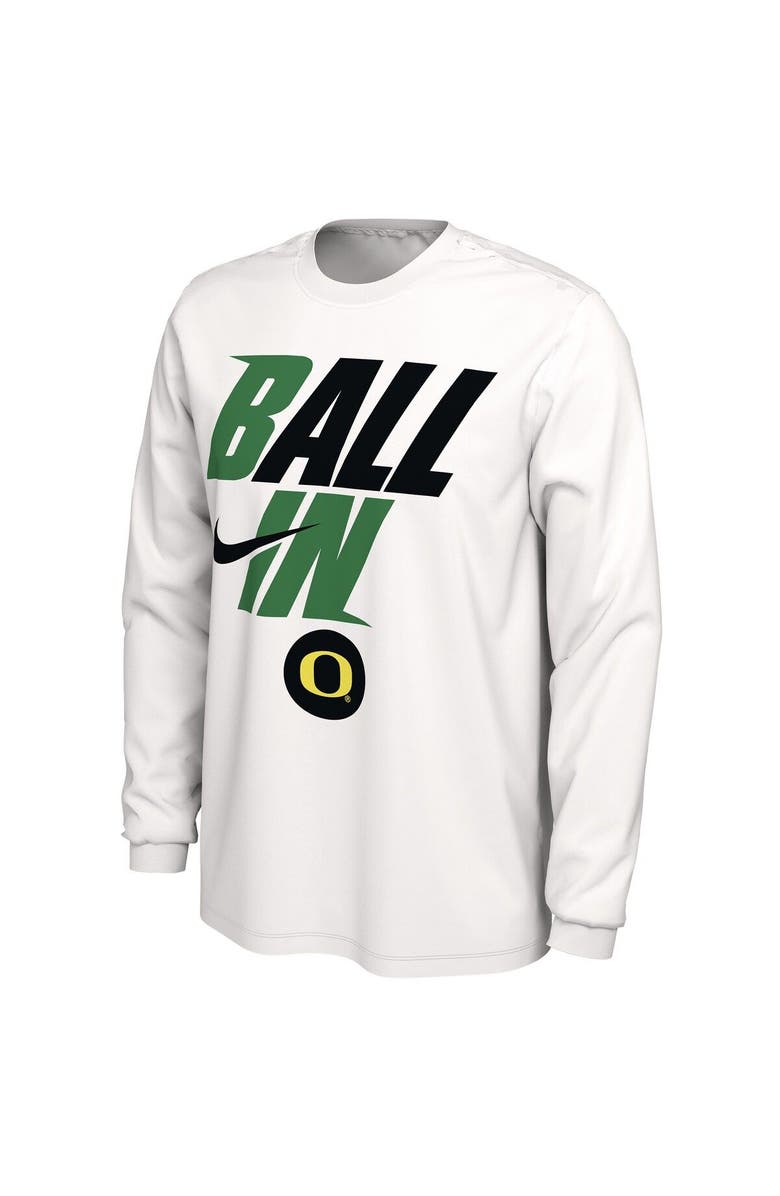 Nike Men's Nike White Oregon Ducks Ball In Bench Long Sleeve T-Shirt, Alternate, color,