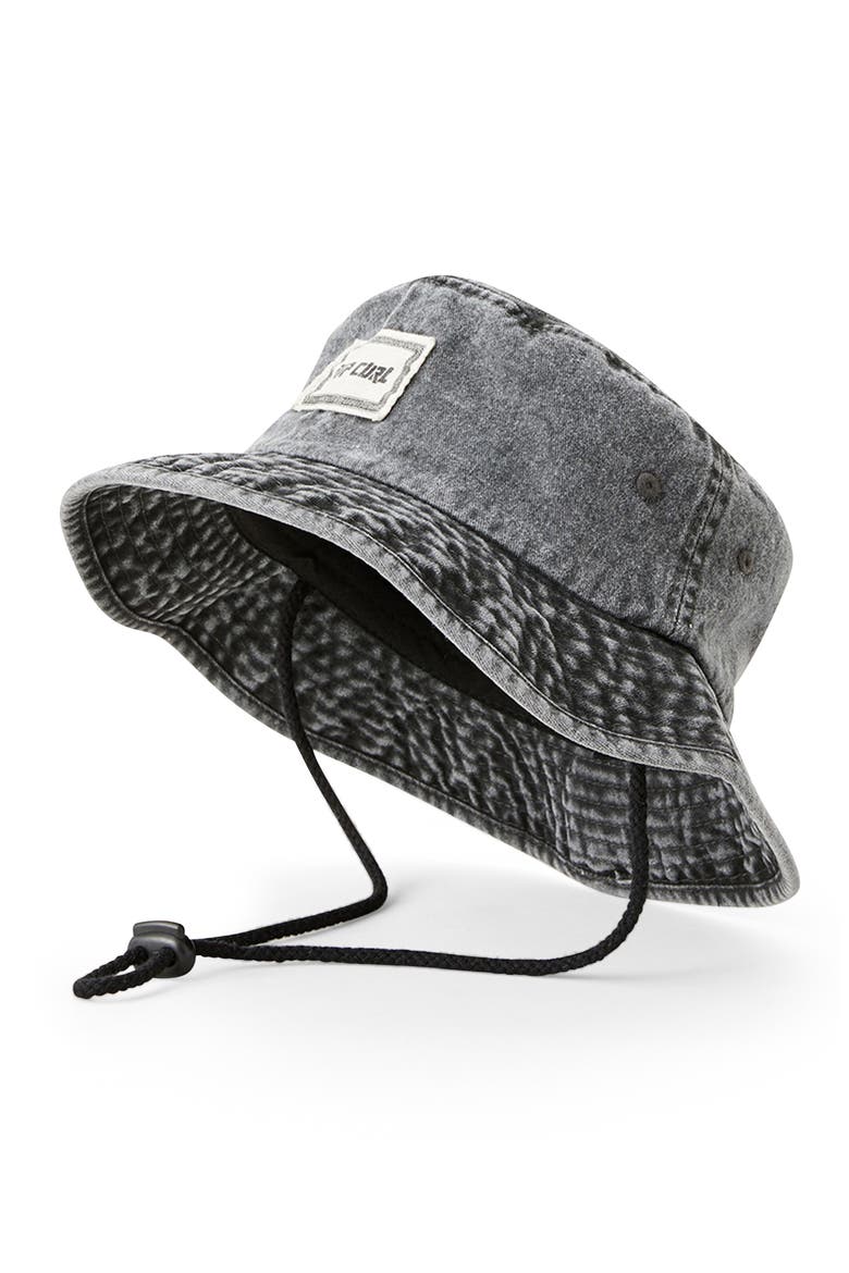 Slant Denim Bucket Hat, Alternate, color, WASHED BLACK