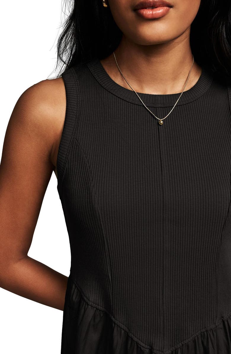 NEXT Mixed Media Cotton Blend Sleeveless Midi Dress, Alternate, color, 