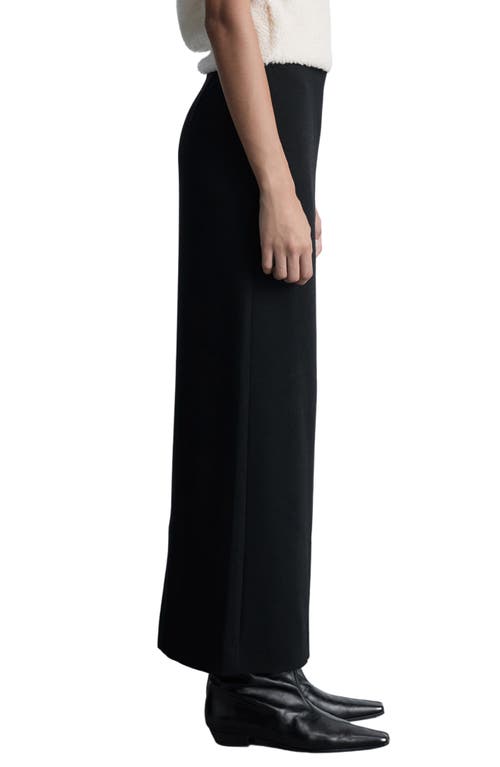 Mango Back Slit Maxi Skirt In Black
