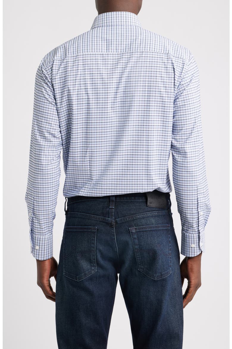 Leavenworth Check Performance Twill Button-Down Shirt, Alternate, color, EVENING TIDE