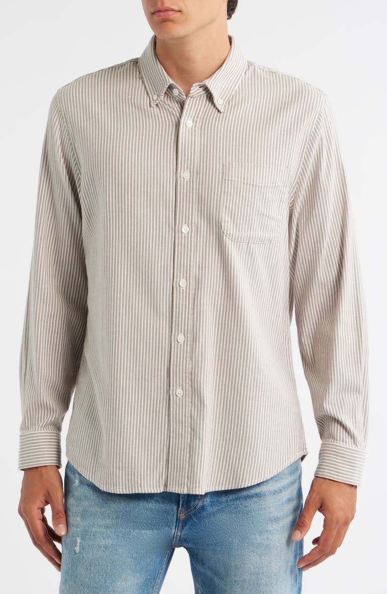 Rails Vance Stripe Cotton Blend Button-Down Shirt, Alternate, color, Cedar Oat Stripe