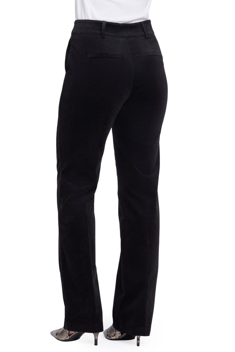 Straight Leg Velveteen Trouser Pants, Alternate, color, BLACK