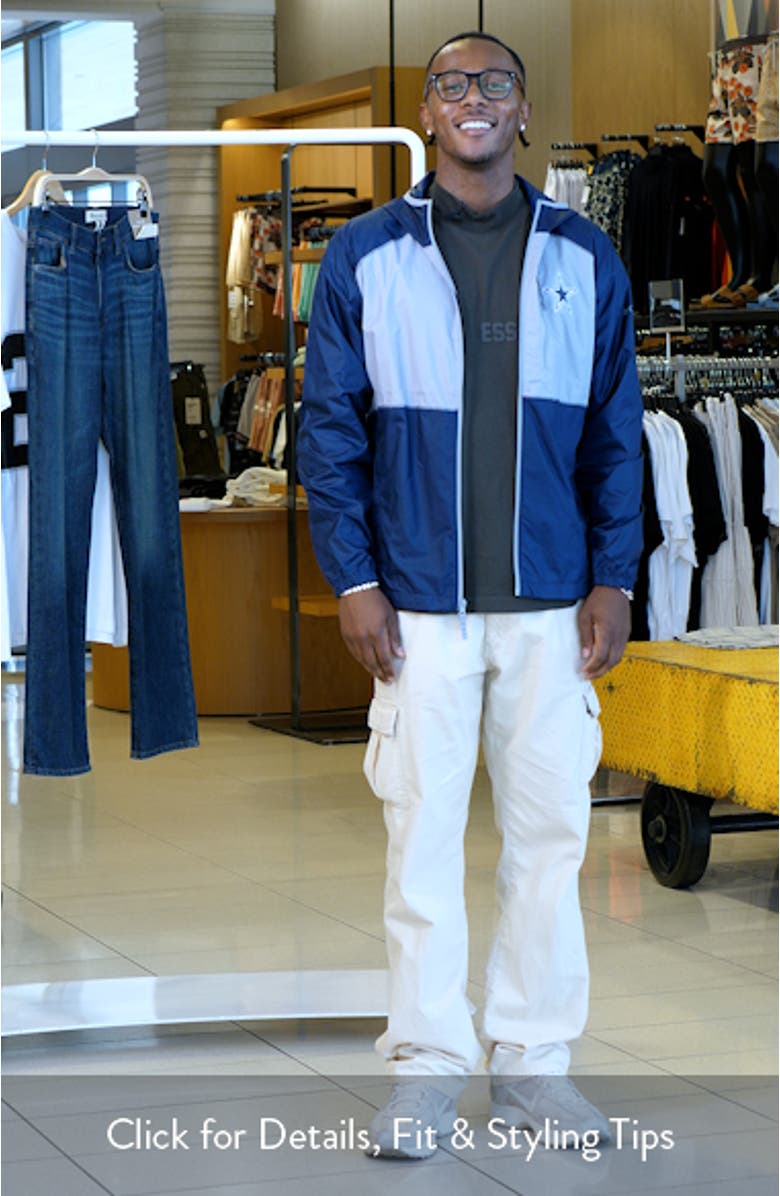 Men's Columbia Silver/Navy Dallas Cowboys Flash Forward II Full-Zip Windbreaker Jacket, sales video thumbnail