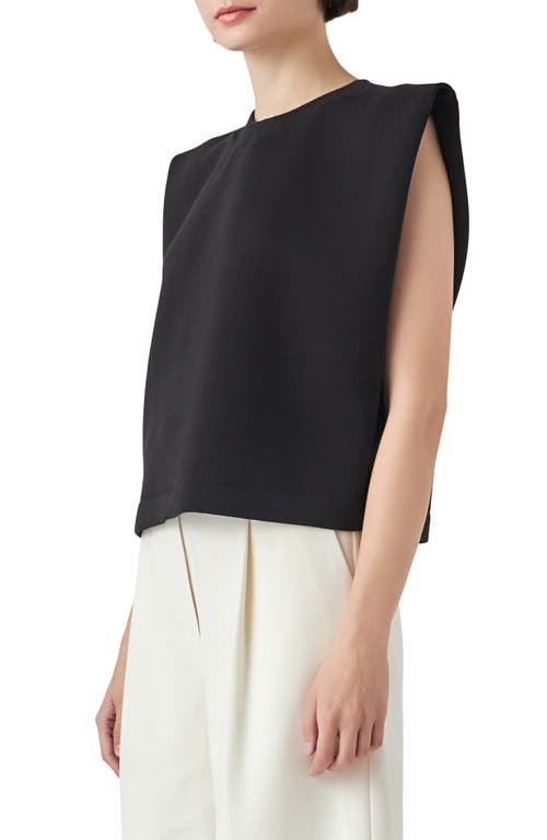 Grey Lab Soft Basic Top In Black