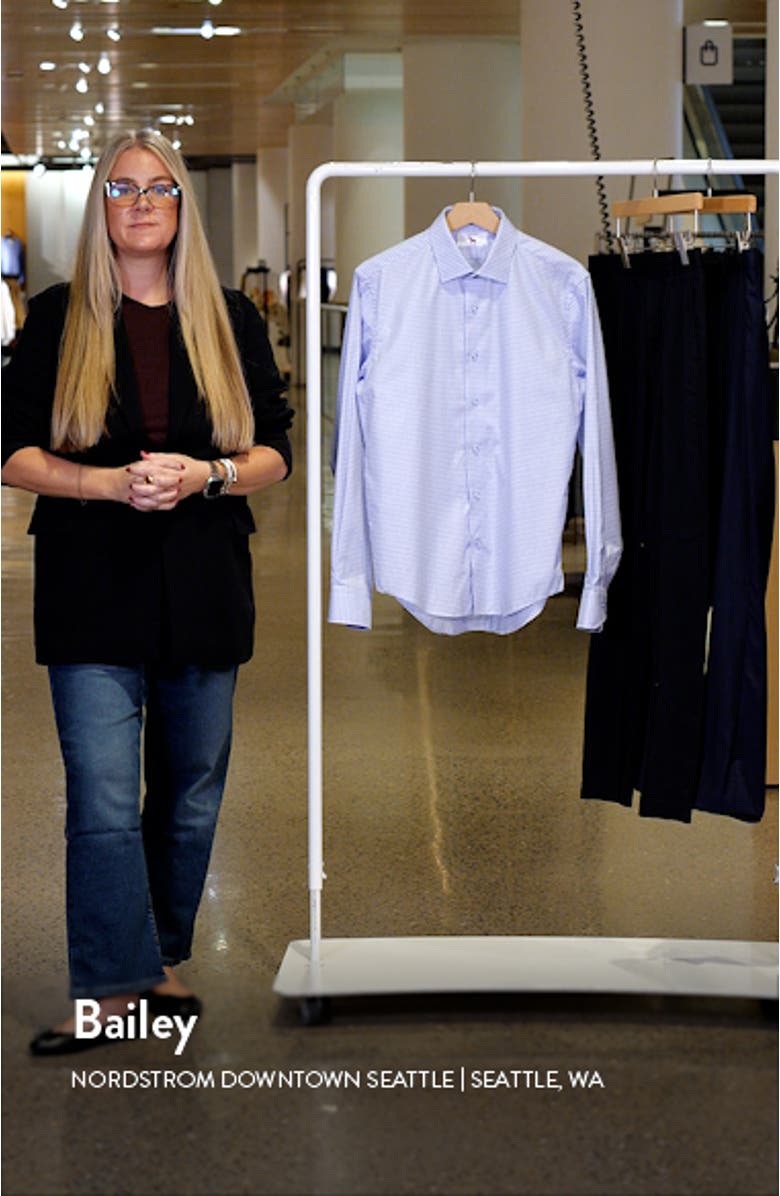 Trim Fit Textured Check Cotton Dress Shirt, sales video thumbnail