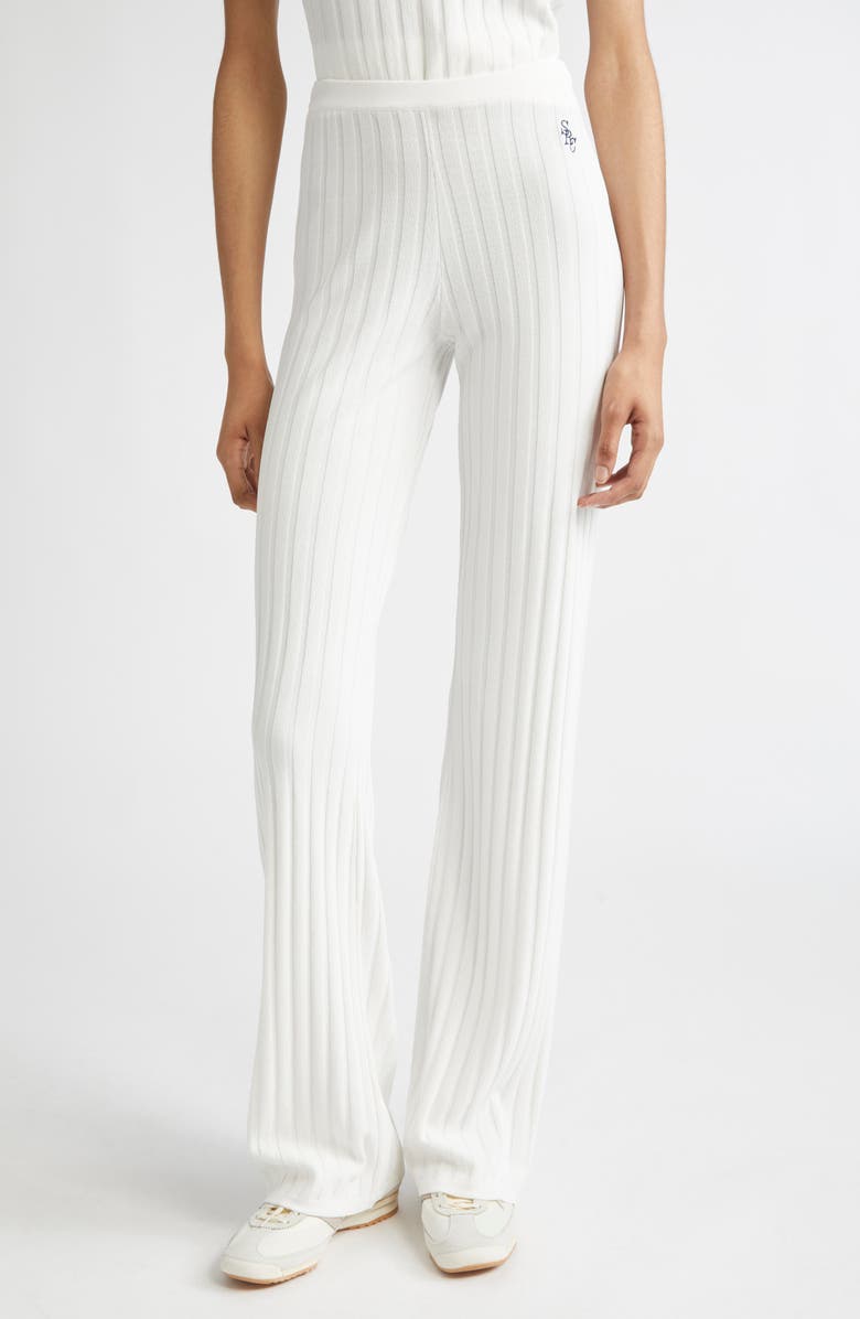 Sporty & Rich Rib Pants, Main, color, Ecru