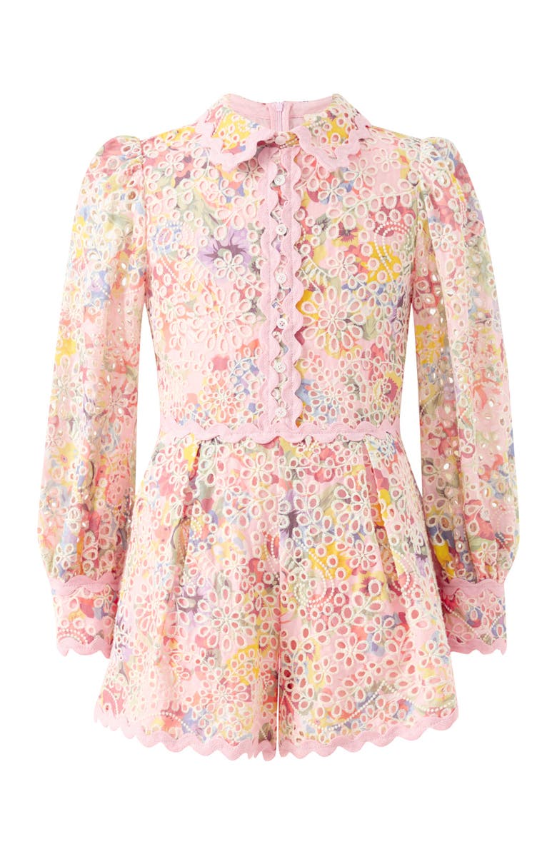 Marlo Kids Alanna Embroidered Romper, Main, color, Multi