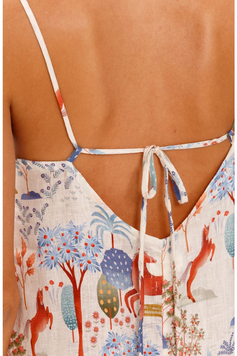 Frida Equus Linen Nightgown, Alternate, color, BLUE