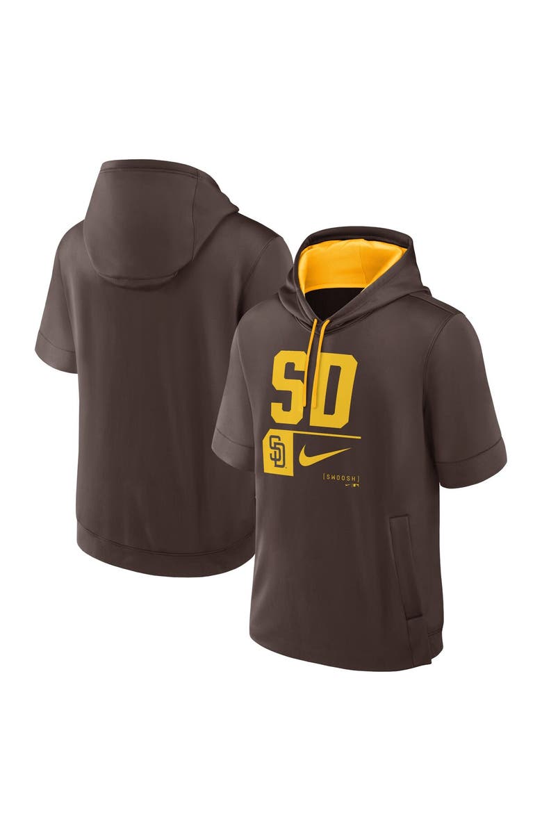Nike Men's Nike Brown San Diego Padres Tri Code Lockup Short Sleeve Pullover Hoodie, Alternate, color, Brown