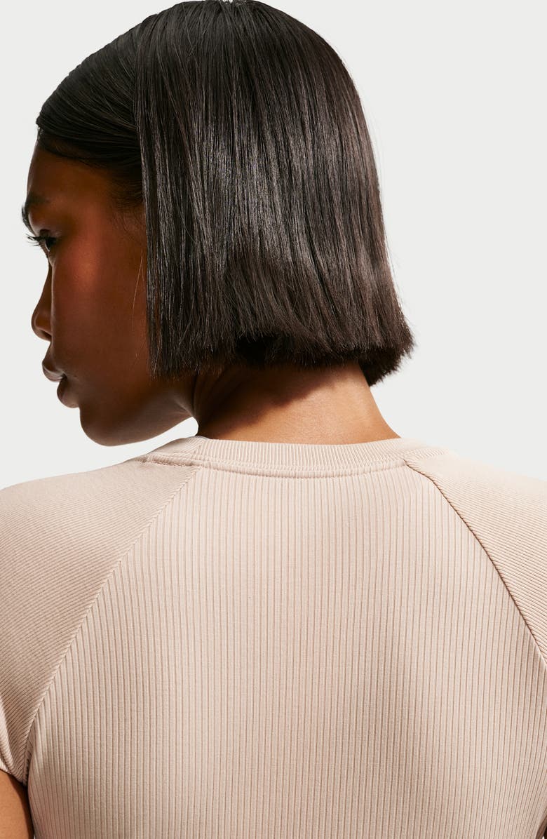 Nike Chill Crop Rib T-Shirt, Alternate, color, Linen/ Sail