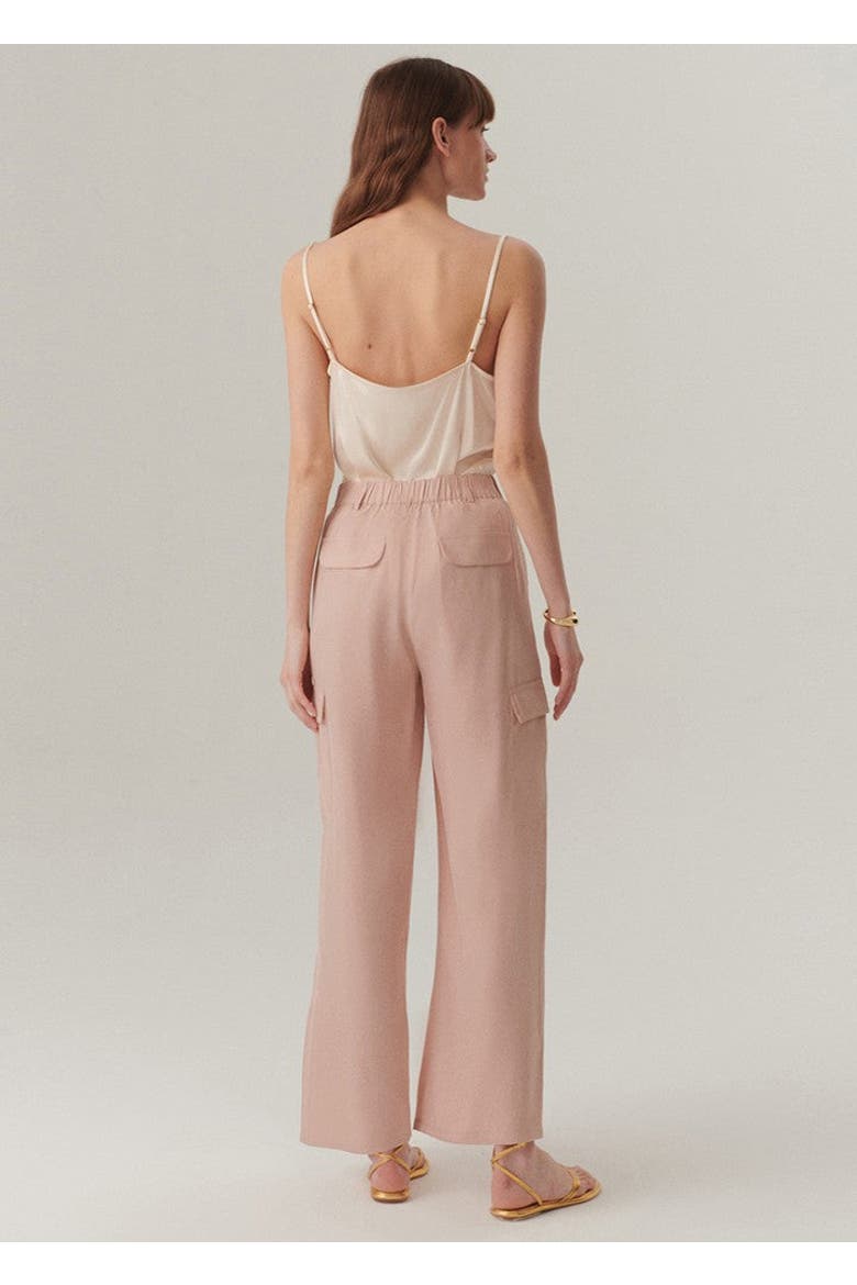 Gemma High Waist Cargo Trousers, Alternate, color, POWDER